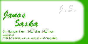 janos saska business card